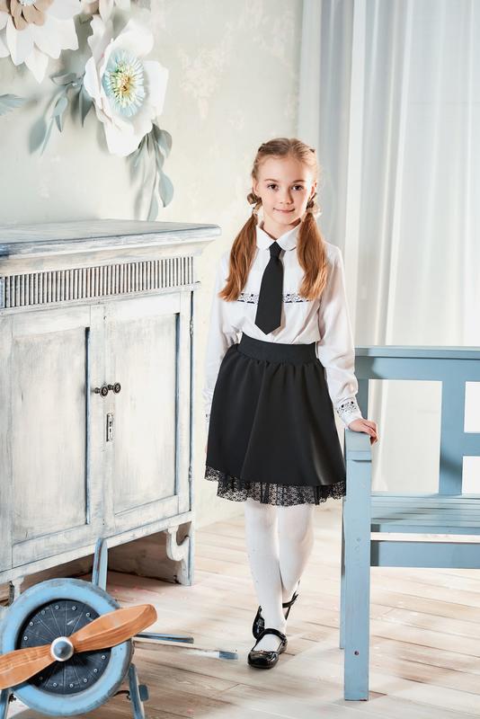 Кружевная юбка школьная для девочки