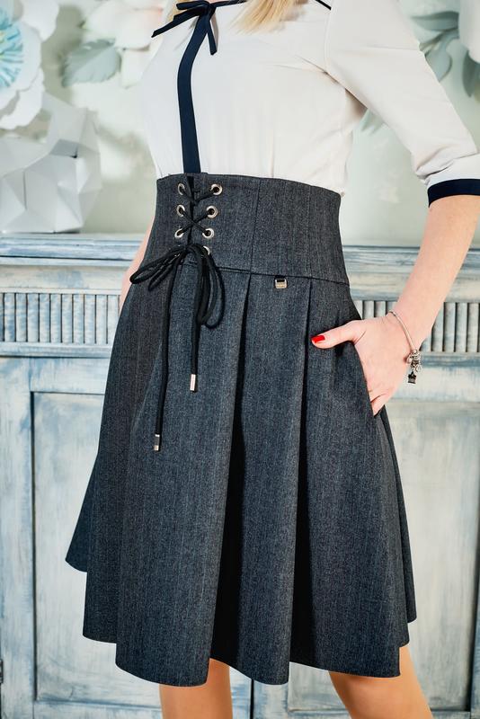 Юбка школьная для девочки с корсетом